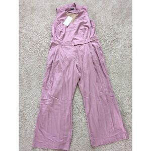 Wildfang Empower High Waisted V Neck Jumpsuit Mauve Size 20W Sleeveless NWT